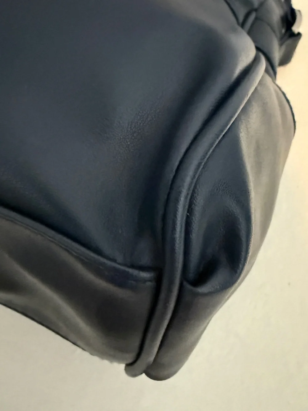 Classic Navy Genuine Leather Crossbody Shoulder Bag